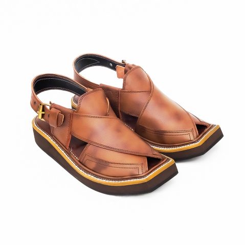 Top Quality Completely Hand Stitched Double Shade Kaptaan Chappal - 09281